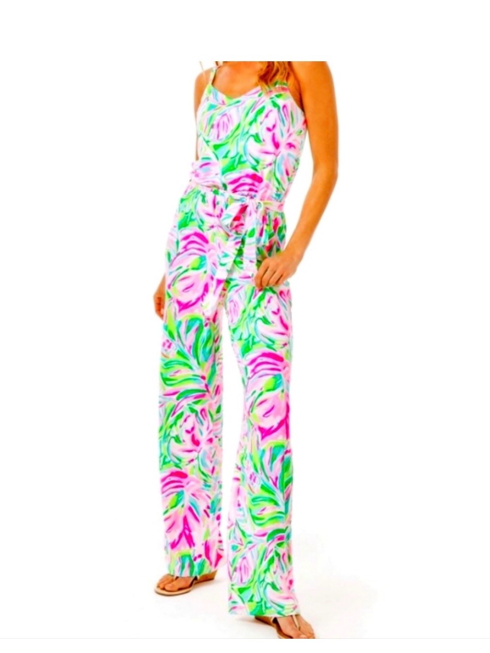 NWT Lilly Pulitzer Pink, Green & Aqua Arabelle Jumpsuit - Picture 2 of 5